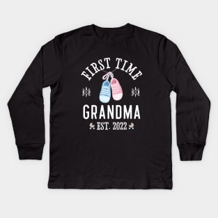 First Time Grandma Est. 2022 Kids Long Sleeve T-Shirt